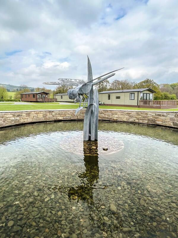 sculpture and water garden photo
