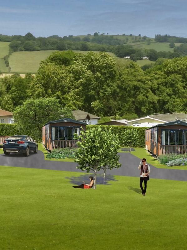 The Retreat luxury holiday home lodge development at Rockbridge, Presteigne, Wales