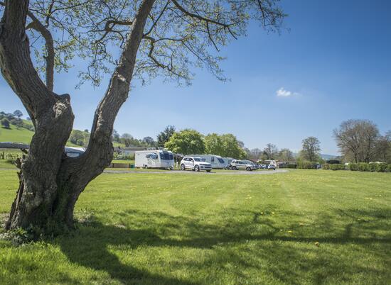 5 star touring caravan tent site, Presteigne, Wales
