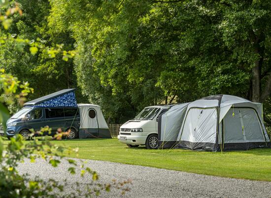 Riverside touring and camping at Rockbridge Park, Wales
