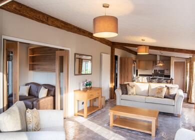 Luxury holiday lodges for sale at Rockbridge Park in Wales - lining area photo