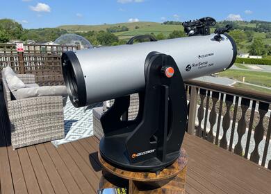 Telescope photo on decking at Rockbridge Park