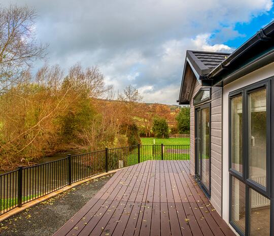 Tingdene Cosgrove residential park home for sale in Wales. Exterior photo