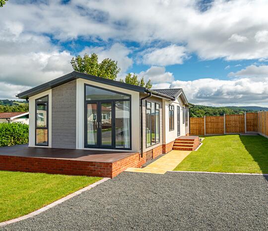 Prestige Residence park home for sale at Rockbridge Park, Wales. Exterior photo