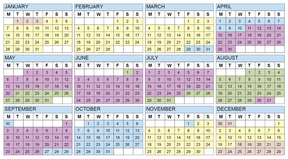 2019 self catering calendar dates 2019 self catering calendar dates