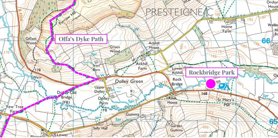 Offa's Dyke footpath map at Presteigne