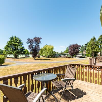 Willerby New Hampton holiday home for sale on 5 star caravan park. View from plot.