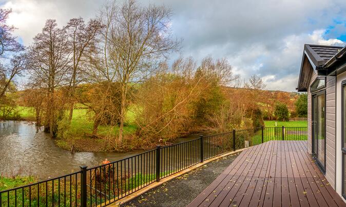 Tingdene Cosgrove residential park home for sale in Wales. Exterior photo