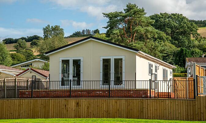 Luxury Lamport Lodge residential park home for sale at Rockbridge Park - exterior photograph