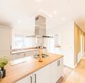 Luxury Cosgrove Lodge residential park home for sale in Wales. Kitchen photo