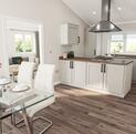 Tingdene Cosgrove Twin residential park home for sale at Rockbridge Park, Presteigne, Wales. Kitchen dining area photo